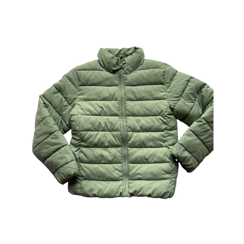 The Children’s Place Girls Light Green Puffer Coat  Water Resistant Size M (7/8)